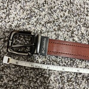 Columbia Chestnut Leather Belt with Metal Buckle